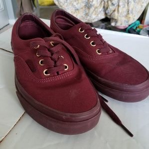 Van's burgandy shoes